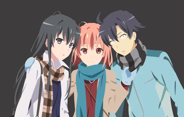 Wallpaper anime, boy, manga, scarf, japonese, by haalhady, Yahari Ore no Seishun  Love Comedy wa Machigatteiru, gitl for mobile and desktop, section сёдзё,  resolution 7680x3606 - download